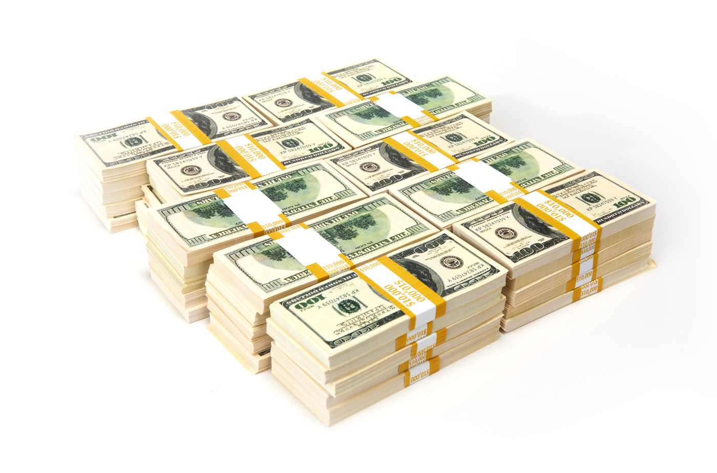 1 Million dollars in prop money from Strobeprops. 100 stacks of old 100s replica money used in movies and videos.